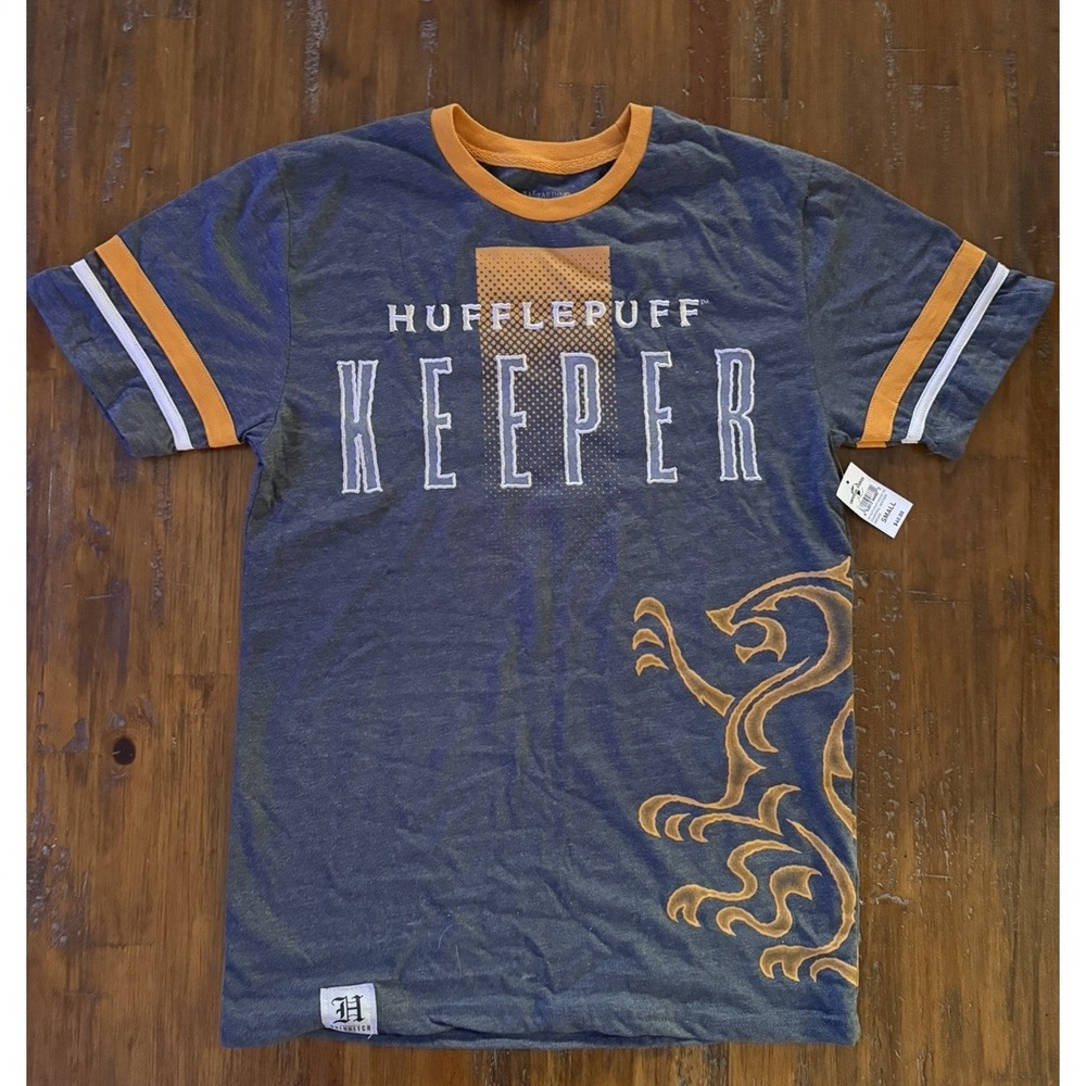 Unisex small HARRY POTTER HUFFLEPUFF KEEPER'S JERSEY #1 SHORT SLEEVE EMBROIDERED